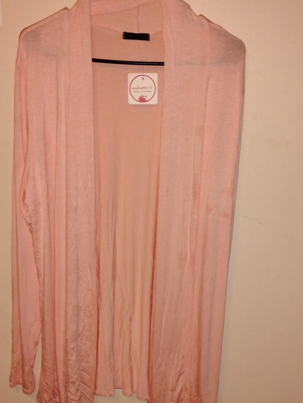 Everyday Open-Front Tunic Cardigan in Soft Peach